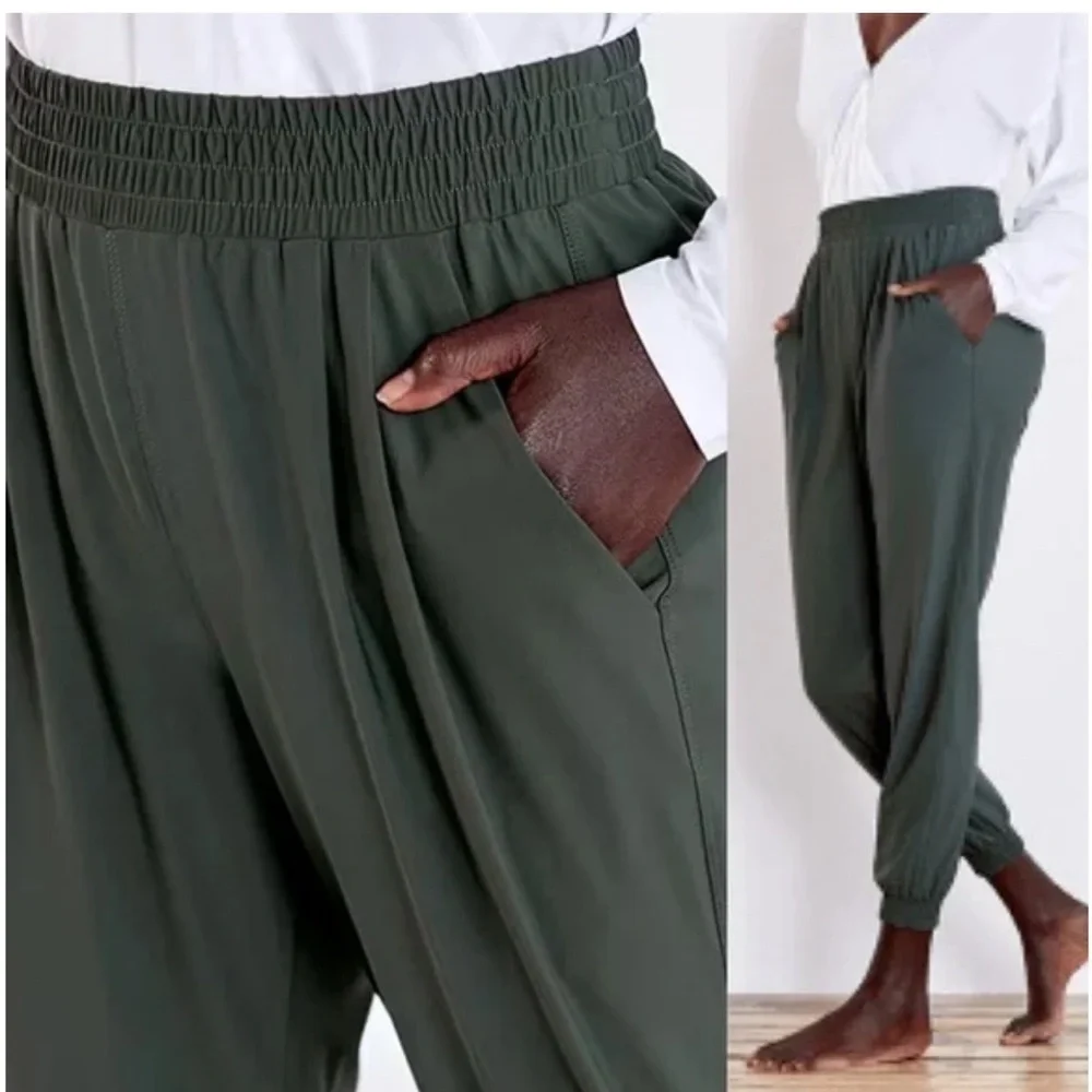 ADAY Pack It Up Pull On Technical Jogger Pant Green Casual Travel Women XS